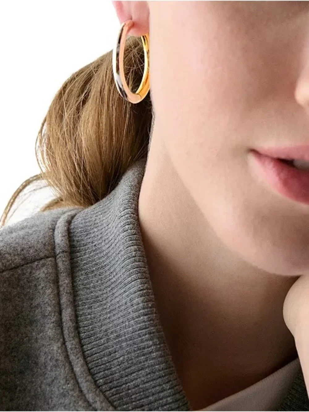 Kate Spade Gold/Silver Tone Interlock Hoop Earrings